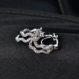 Luxuriant Lab Grown Diamond G-H SI 0.35 ctw Earrings in Rhodium Over Sterling Silver