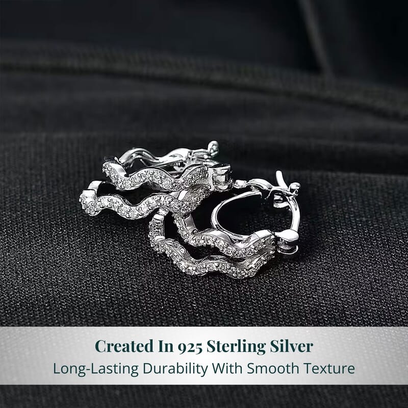 Luxuriant Lab Grown Diamond G-H SI 0.35 ctw Earrings in Rhodium Over Sterling Silver