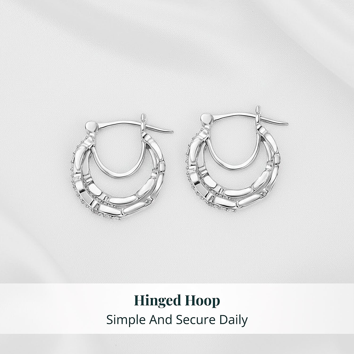 Luxuriant Lab Grown Diamond G-H SI 0.35 ctw Earrings in Rhodium Over Sterling Silver