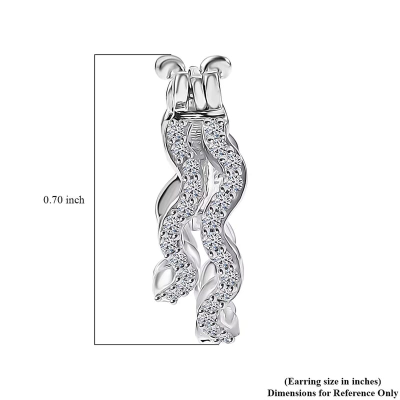 Luxuriant Lab Grown Diamond G-H SI 0.35 ctw Earrings in Rhodium Over Sterling Silver