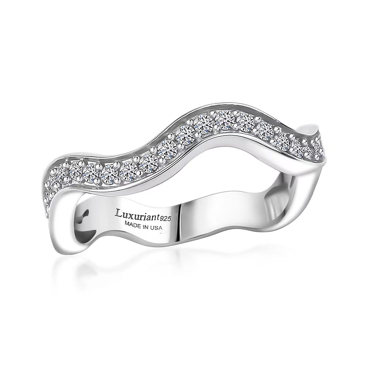 Luxuriant Lab Grown Diamond (G-H, SI) Ring in Rhodium Over Sterling Silver 0.35 ctw (Size 10.0)