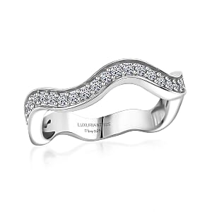 Luxuriant Lab Grown Diamond G-H SI 0.35 ctw Ring in Rhodium Over Sterling Silver (Size 10.0)