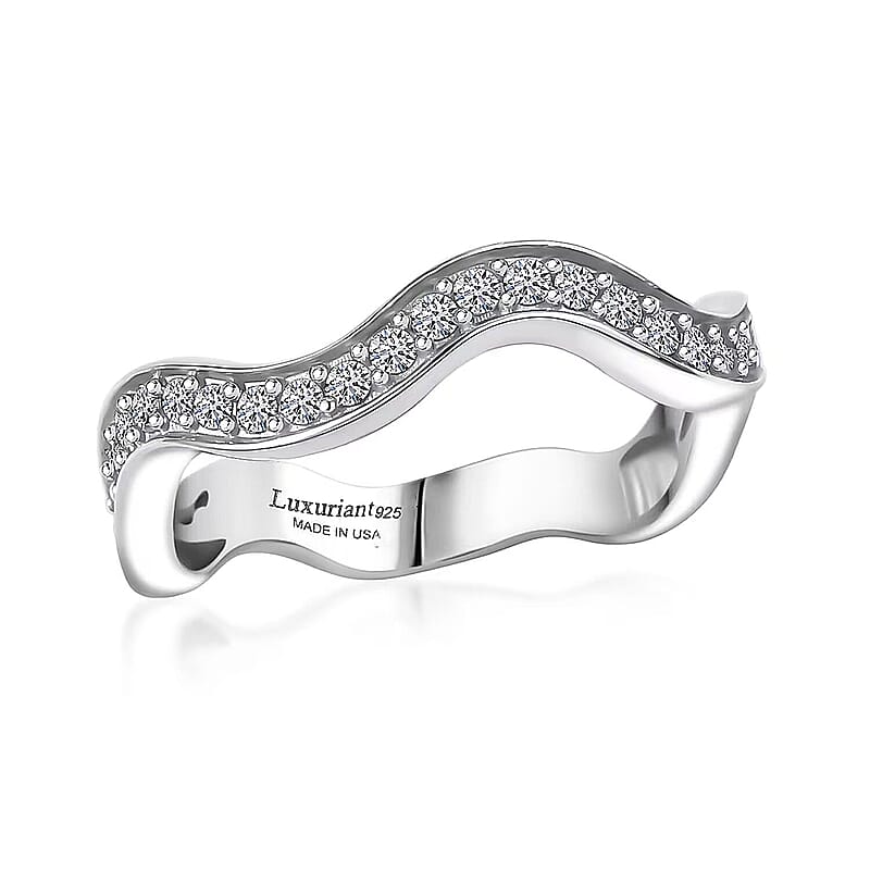Luxuriant Lab Grown Diamond (G-H, SI) Ring in Rhodium Over Sterling Silver 0.35 ctw (Size 10.0)