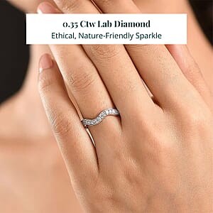 Luxuriant Lab Grown Diamond (G-H, SI) Ring in Rhodium Over Sterling Silver 0.35 ctw (Size 10.0)
