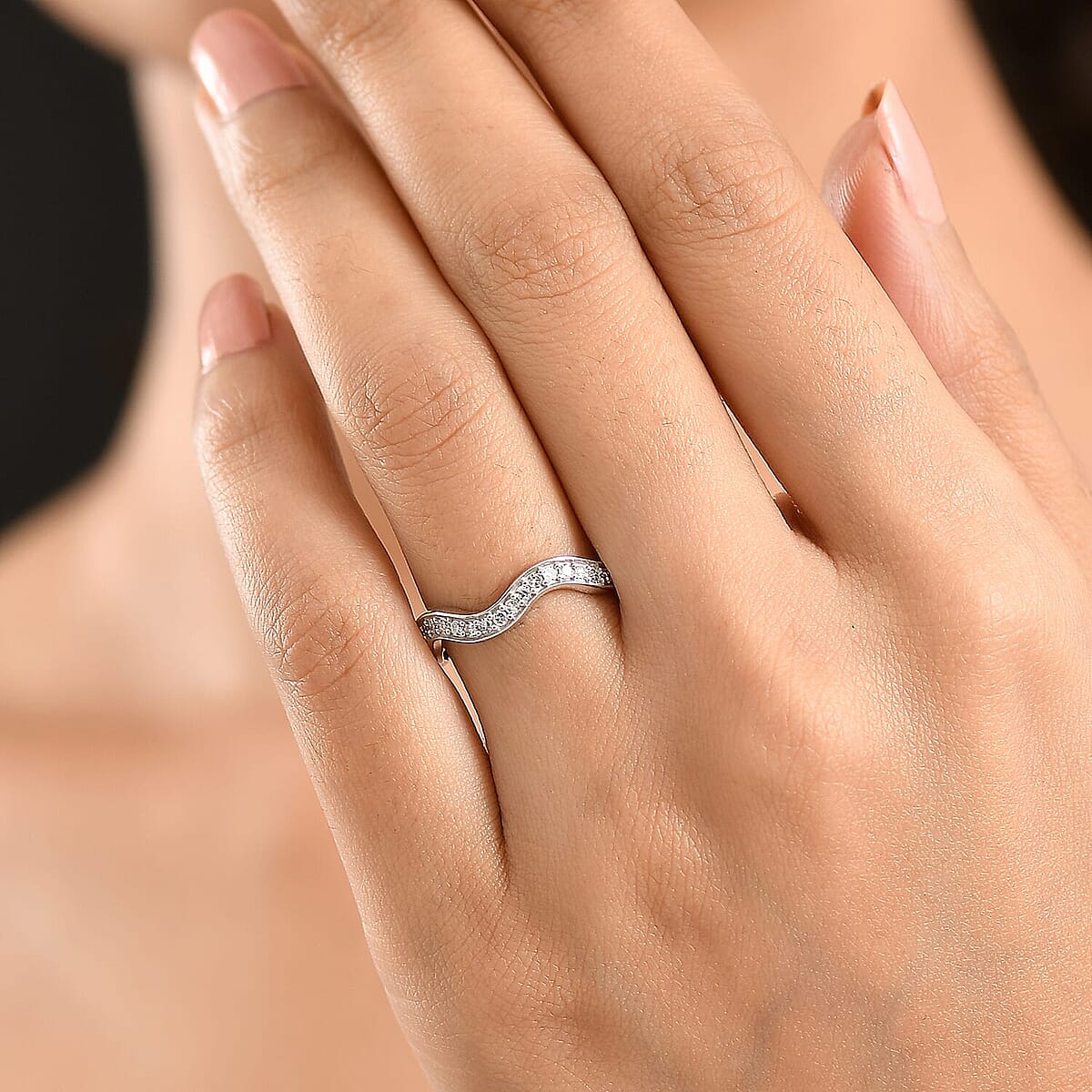 Luxuriant Lab Grown Diamond (G-H, SI) Ring in Rhodium Over Sterling Silver 0.35 ctw (Size 10.0) image number 2