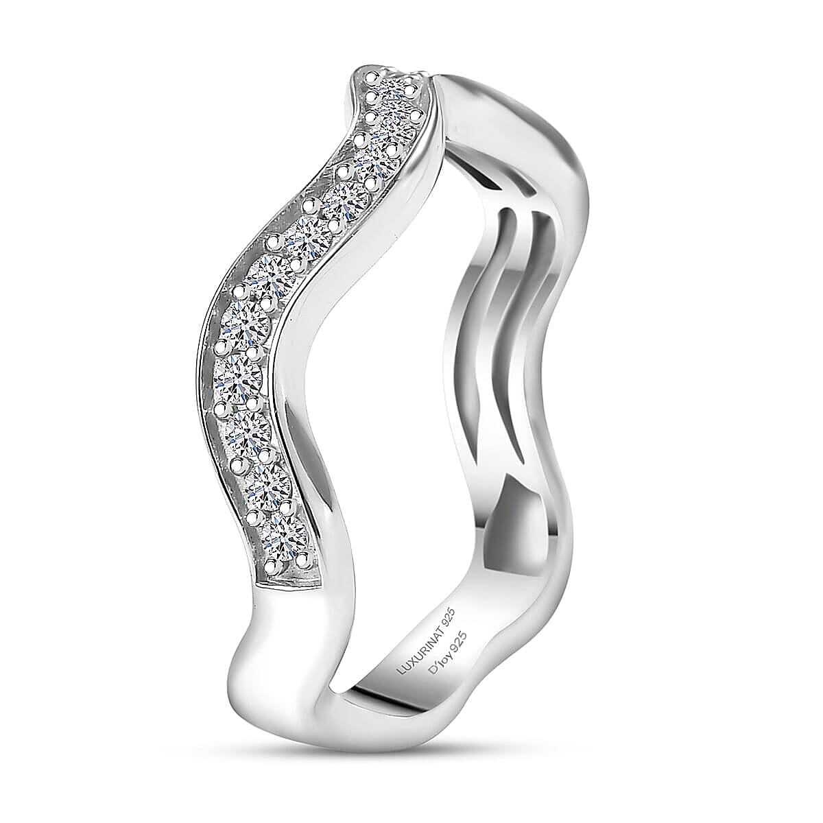 Luxuriant Lab Grown Diamond (G-H, SI) Ring in Rhodium Over Sterling Silver 0.35 ctw (Size 10.0) image number 3