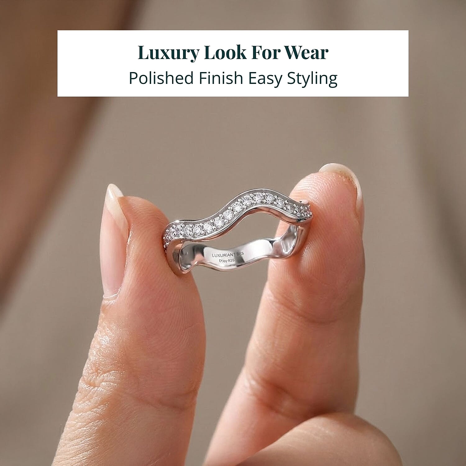 Luxuriant Lab Grown Diamond (G-H, SI) Ring in Rhodium Over Sterling Silver 0.35 ctw (Size 10.0)