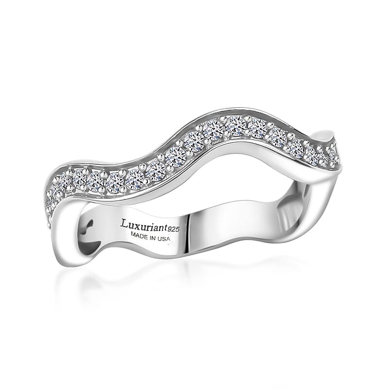 Luxuriant Lab Grown Diamond (G-H, SI) Ring in Rhodium Over Sterling Silver 0.35 ctw (Size 5.0)