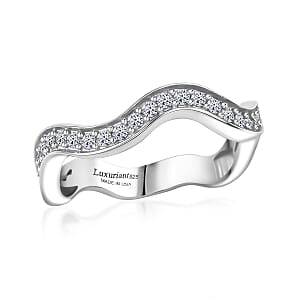 Luxuriant Lab Grown Diamond (G-H, SI) Ring in Rhodium Over Sterling Silver 0.35 ctw (Size 7.0)