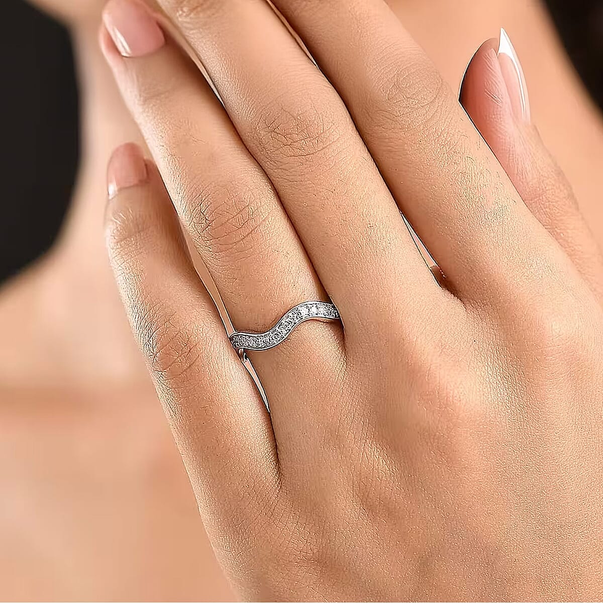 Luxuriant Lab Grown Diamond (G-H, SI) Ring in Rhodium Over Sterling Silver 0.35 ctw (Size 7.0) image number 1