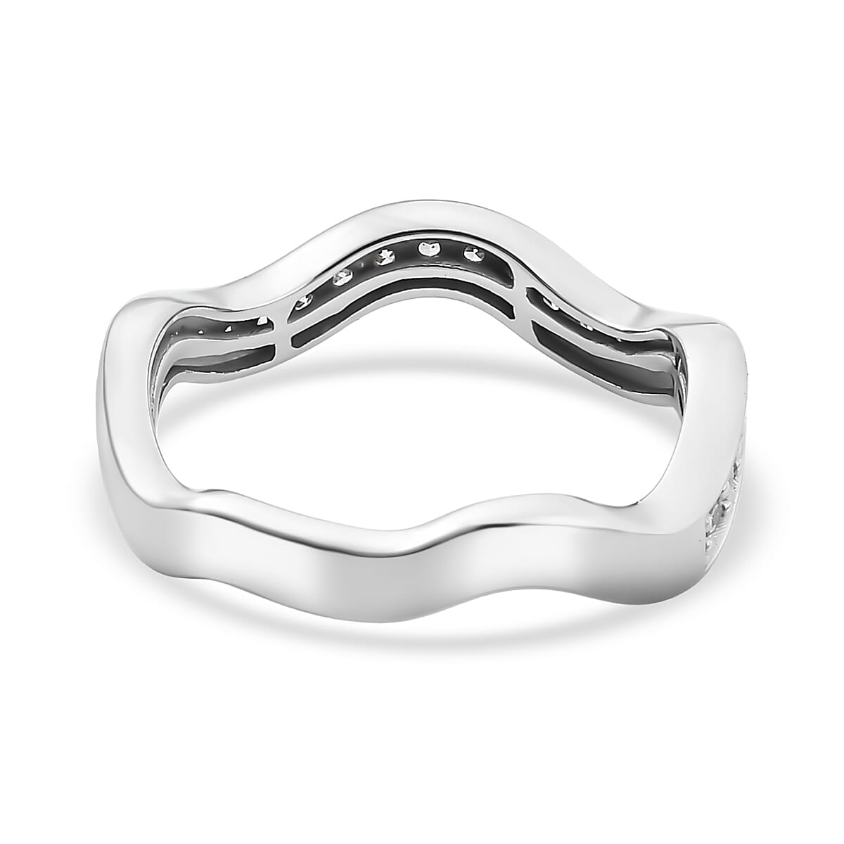 Luxuriant Lab Grown Diamond (G-H, SI) Ring in Rhodium Over Sterling Silver 0.35 ctw (Size 7.0) image number 4