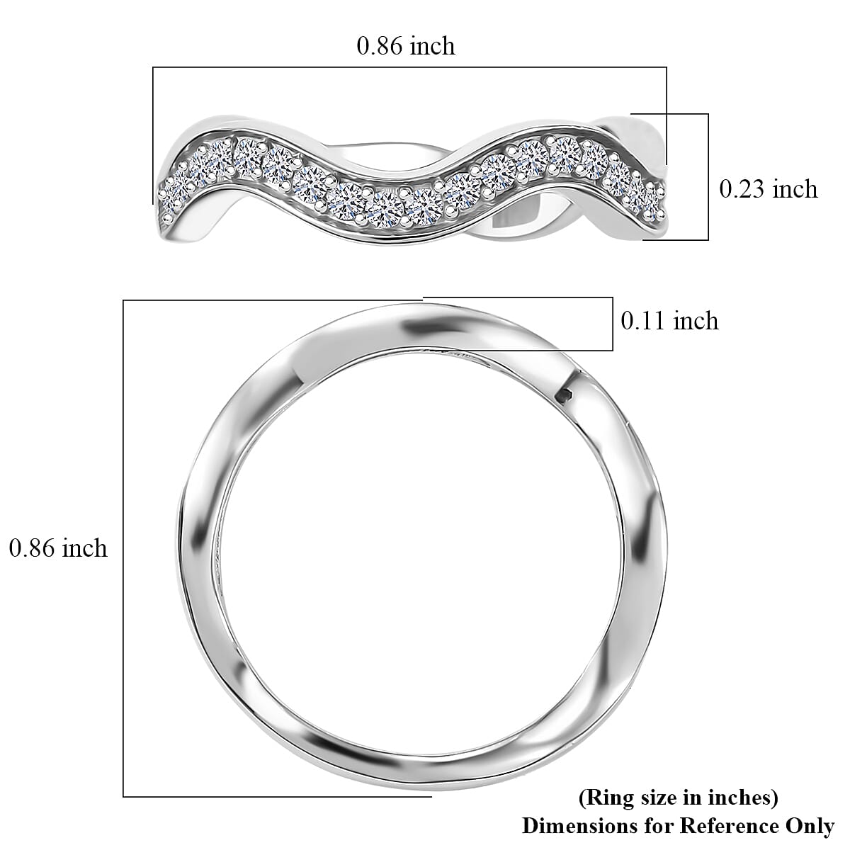 Luxuriant Lab Grown Diamond (G-H, SI) Ring in Rhodium Over Sterling Silver 0.35 ctw (Size 7.0) image number 5
