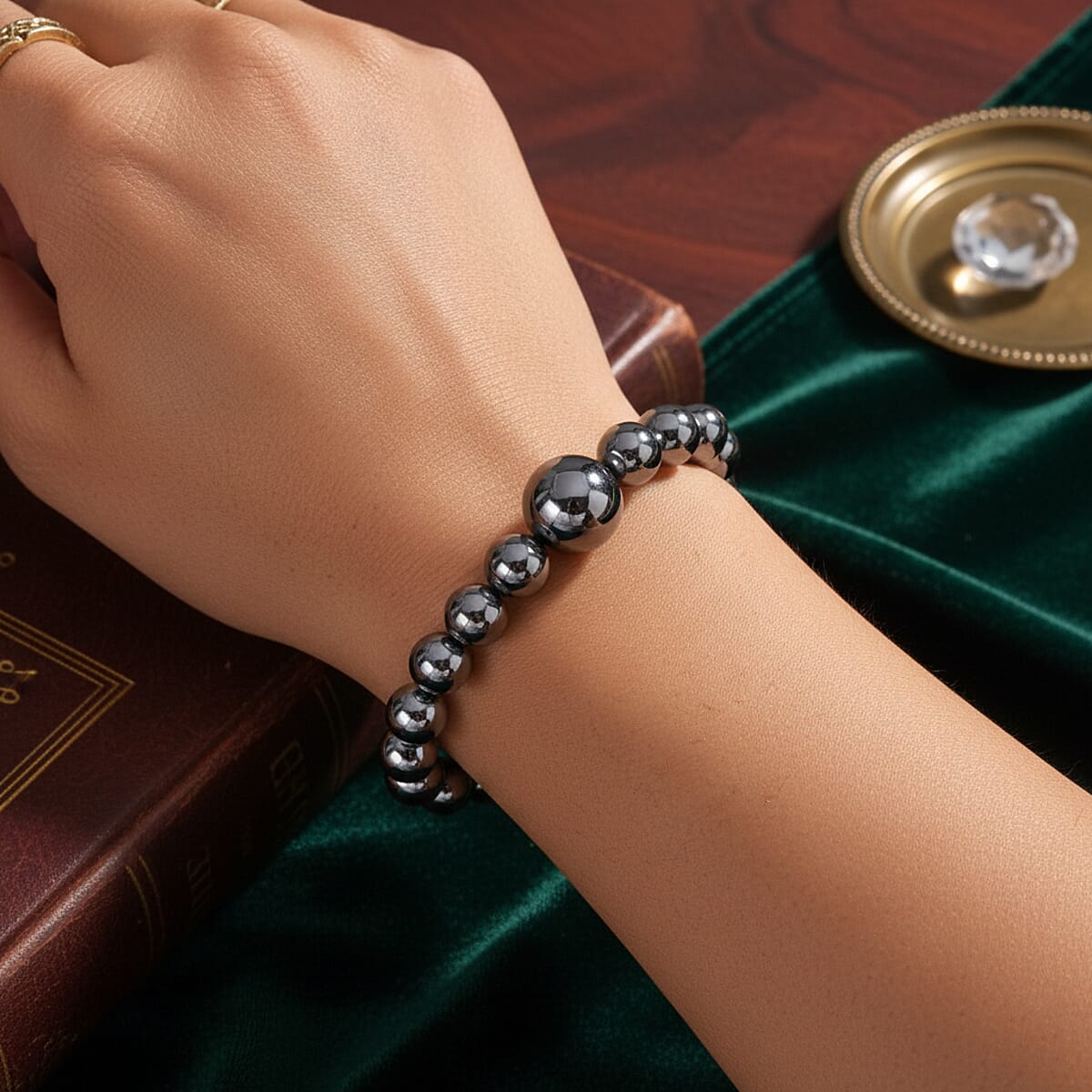 Doorbuster Terahertz 75.00 ctw Beaded Stretch Bracelet image number 2