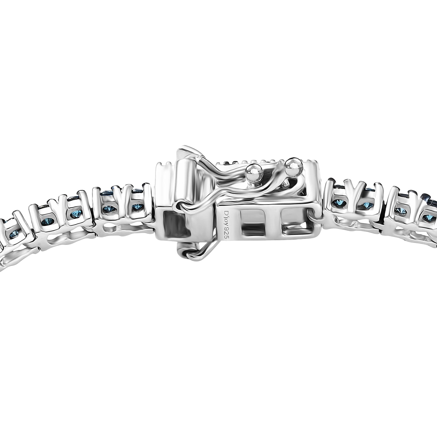 D'Joy Blue Diamond 3.00 ctw Bracelet in Rhodium Over Sterling Silver (7.50 In)