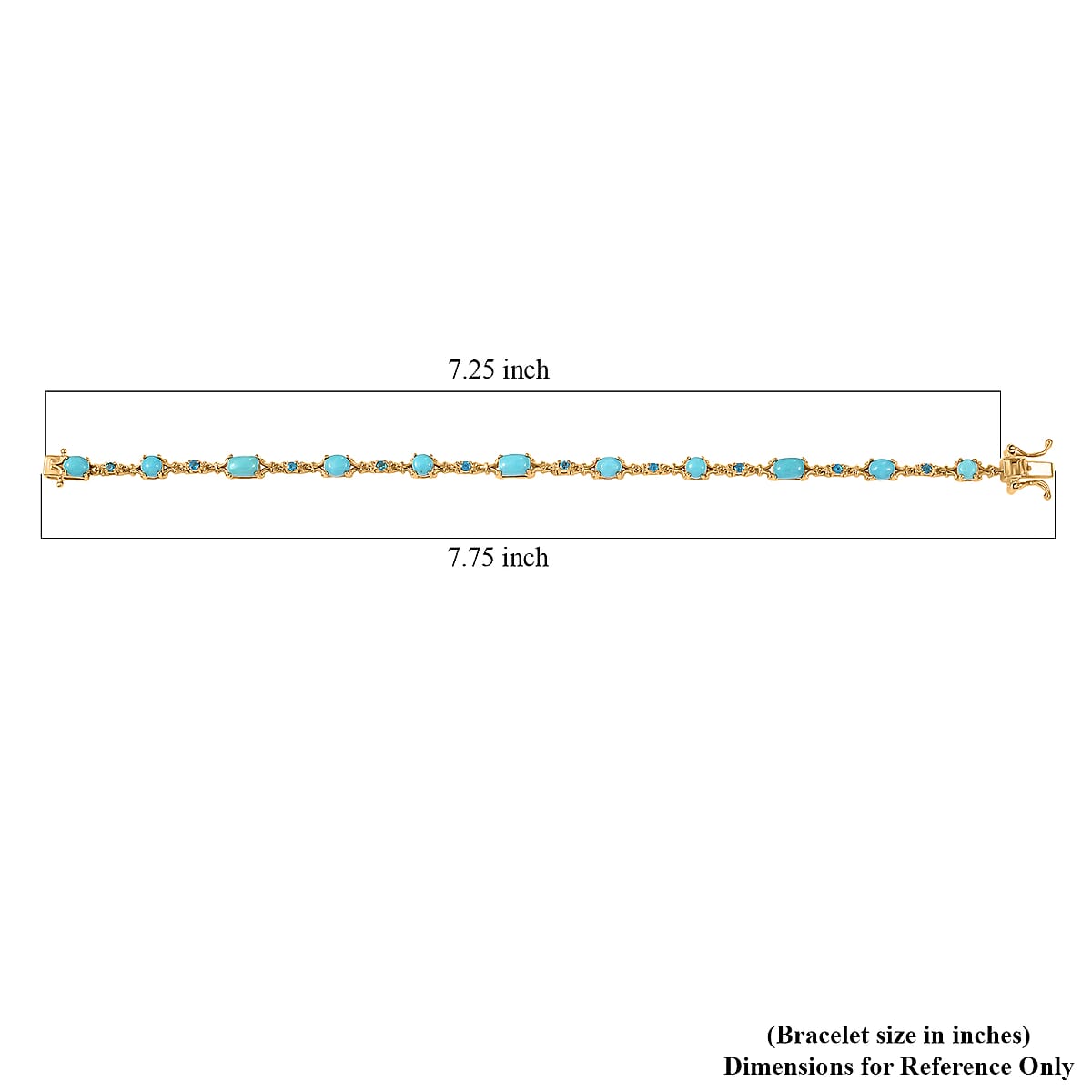 D'Joy Premium Sleeping Beauty Turquoise and Malgache Neon Apatite 4.80 ctw Victoria Bracelet in 18K Vermeil Yellow Gold Over Sterling Silve (7.25 In) (Del. in 12-15 Days)  image number 4