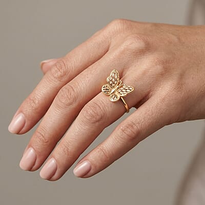 Butterfly Ring in 10K Yellow Gold (Size 7.5) 2.30 Grams
