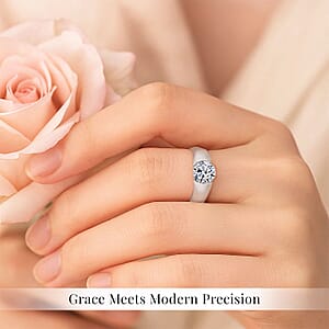  IGI Certified Luxuriant Lab Grown Diamond E-F VS 2.00 ctw Tension Set Ring in 950 Platinum (Size 8.5) 9.50 Grams