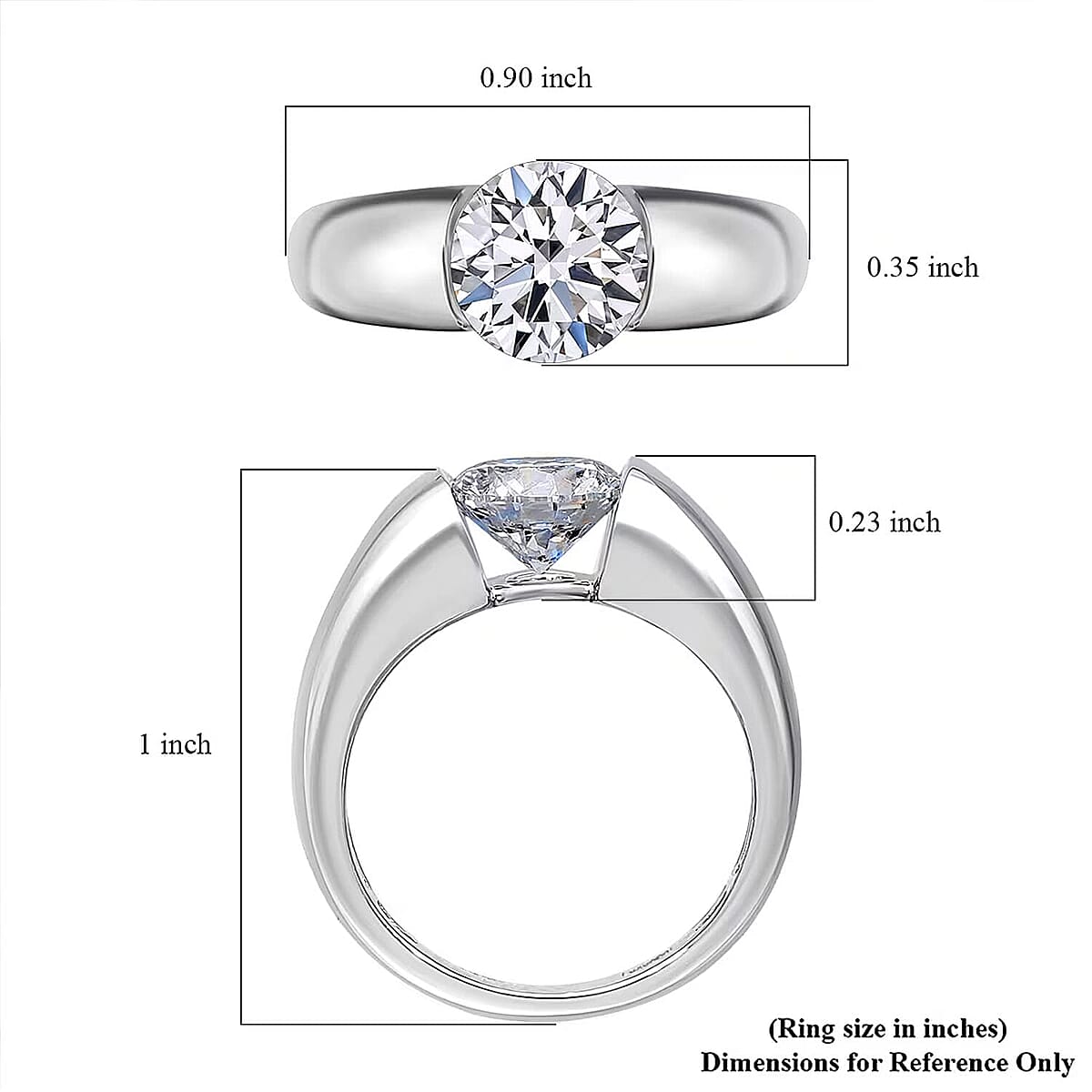 IGI Certified Luxuriant Lab Grown Diamond E-F VS 2.00 ctw Tension Set Ring in 950 Platinum (Size 6.0) 9.50 Grams image number 6