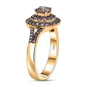 Luxoro Natural Champagne Diamond Ring in 10K Rose Gold 1.00 ctw (Size 6.5)