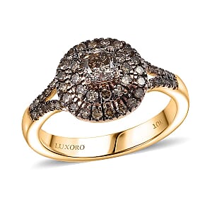 Luxoro Natural Champagne Diamond Ring in 10K Rose Gold 1.00 ctw (Size 8.5)