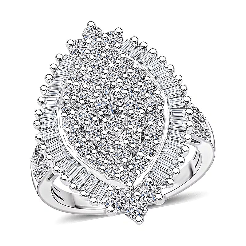 Luxuriant Lab Grown Diamond Ring in 10K White Gold 2.04 ctw (Size 6.0)