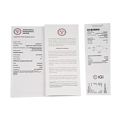 IGI Certified Luxuriant Lab Grown Diamond (Radiant) (G, VS2) 4.00 ctw