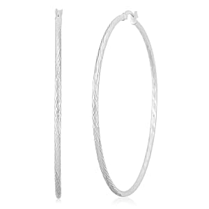 Twisted Lines Hoop Earrings in Sterling Silver 6.2 Grams