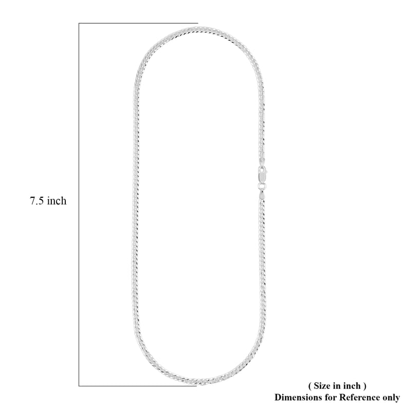 Flat Curb Chain Necklace in Sterling Silver 6 Grams 18 Inches