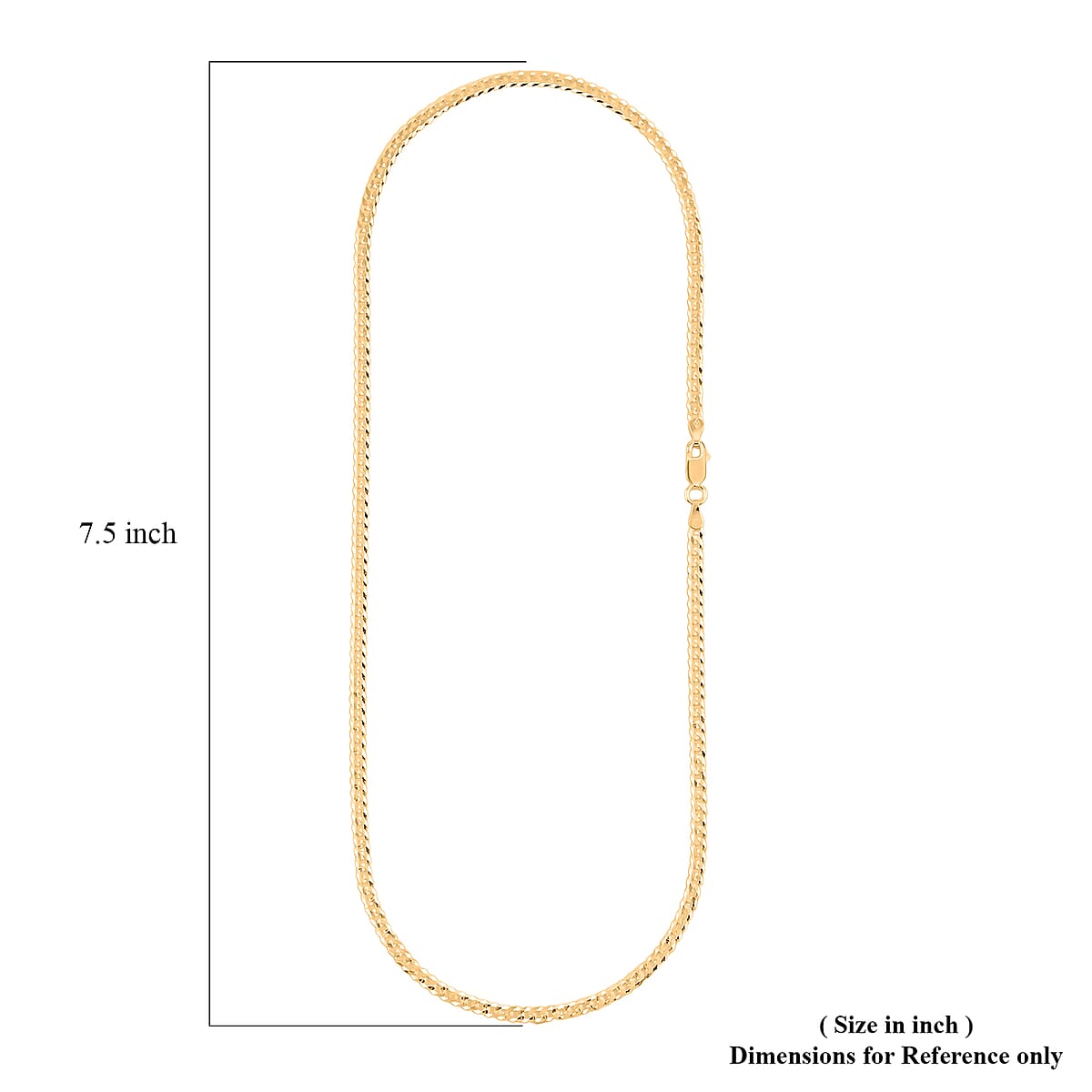 Flat Curb Chain Necklace in 14K Yellow Gold Over Sterling Silver 6 Grams 18 Inches image number 6