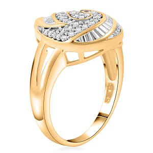 Diamond I2-I3 0.25 ctw Ring in 14K Yellow Gold Over Sterling Silver (Size 7.0)