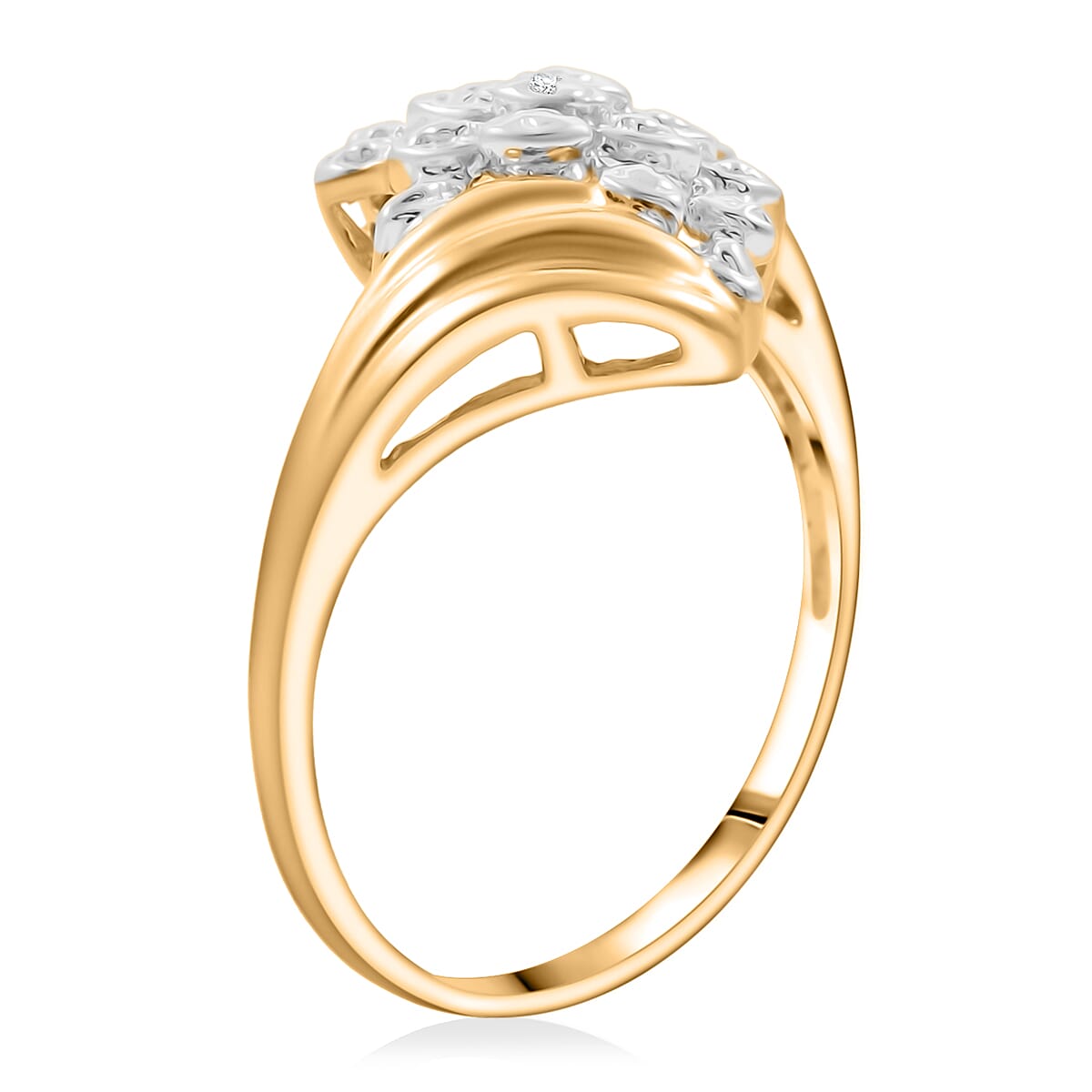 Diamond I2-I3 Accent Ring in 14K Yellow Gold Over Sterling Silver (Size 8.0) image number 3