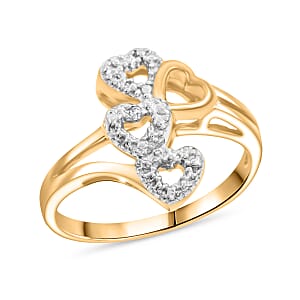 Diamond I2-I3 Accent Ring in 14K Yellow Gold Over Sterling Silver (Size 8.0)