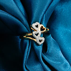 Diamond I2-I3 Accent Ring in 14K Yellow Gold Over Sterling Silver (Size 8.0)