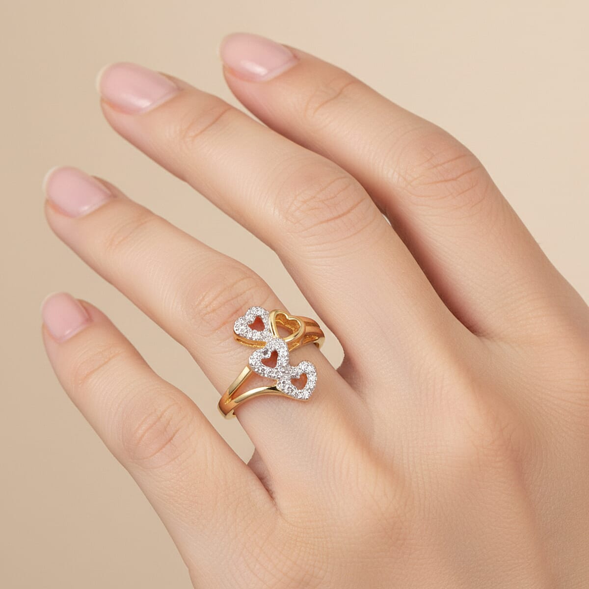 Diamond I2-I3 Accent Ring in 14K Yellow Gold Over Sterling Silver (Size 8.0) image number 2