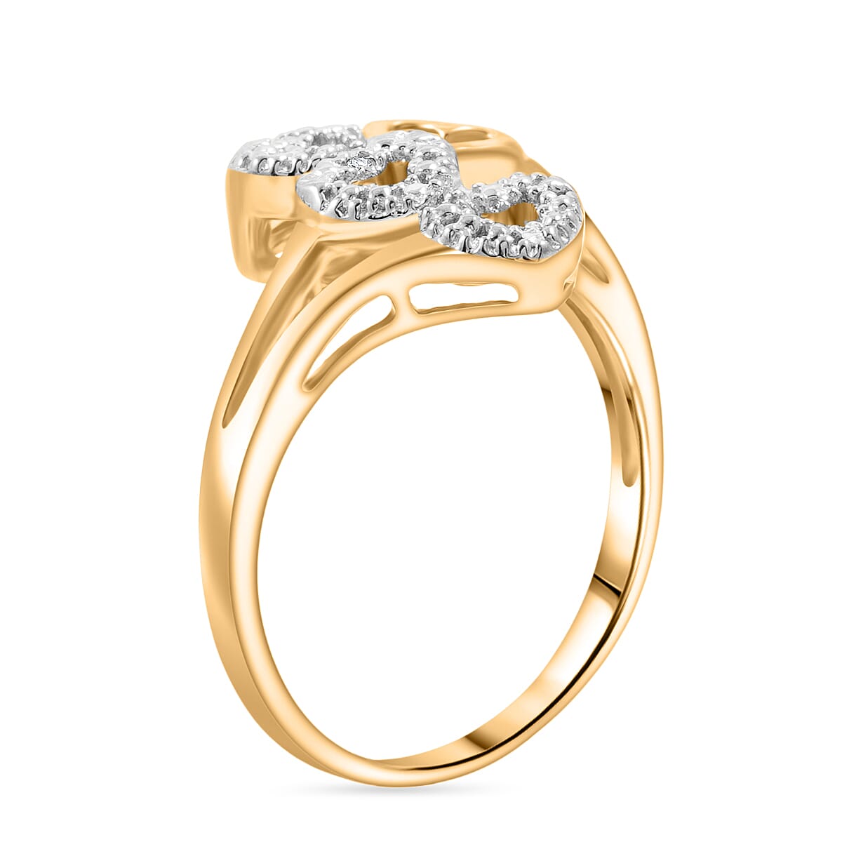 Diamond I2-I3 Accent Ring in 14K Yellow Gold Over Sterling Silver (Size 8.0) image number 3
