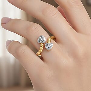 Diamond I2-I3 Accent Ring in 14K Yellow Gold Over Sterling Silver (Size 8.0)