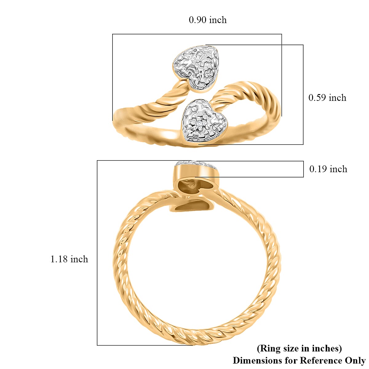 Diamond I2-I3 Accent Ring in 14K Yellow Gold Over Sterling Silver (Size 8.0) image number 4