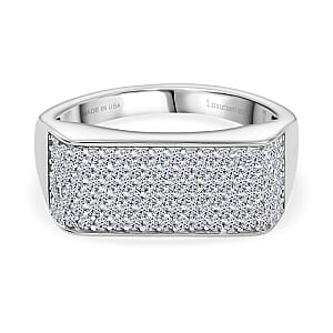 Luxuriant Lab Grown Diamond G-H SI 0.85 ctw Men's Ring in Rhodium Over Sterling Silver (Size 12.0)