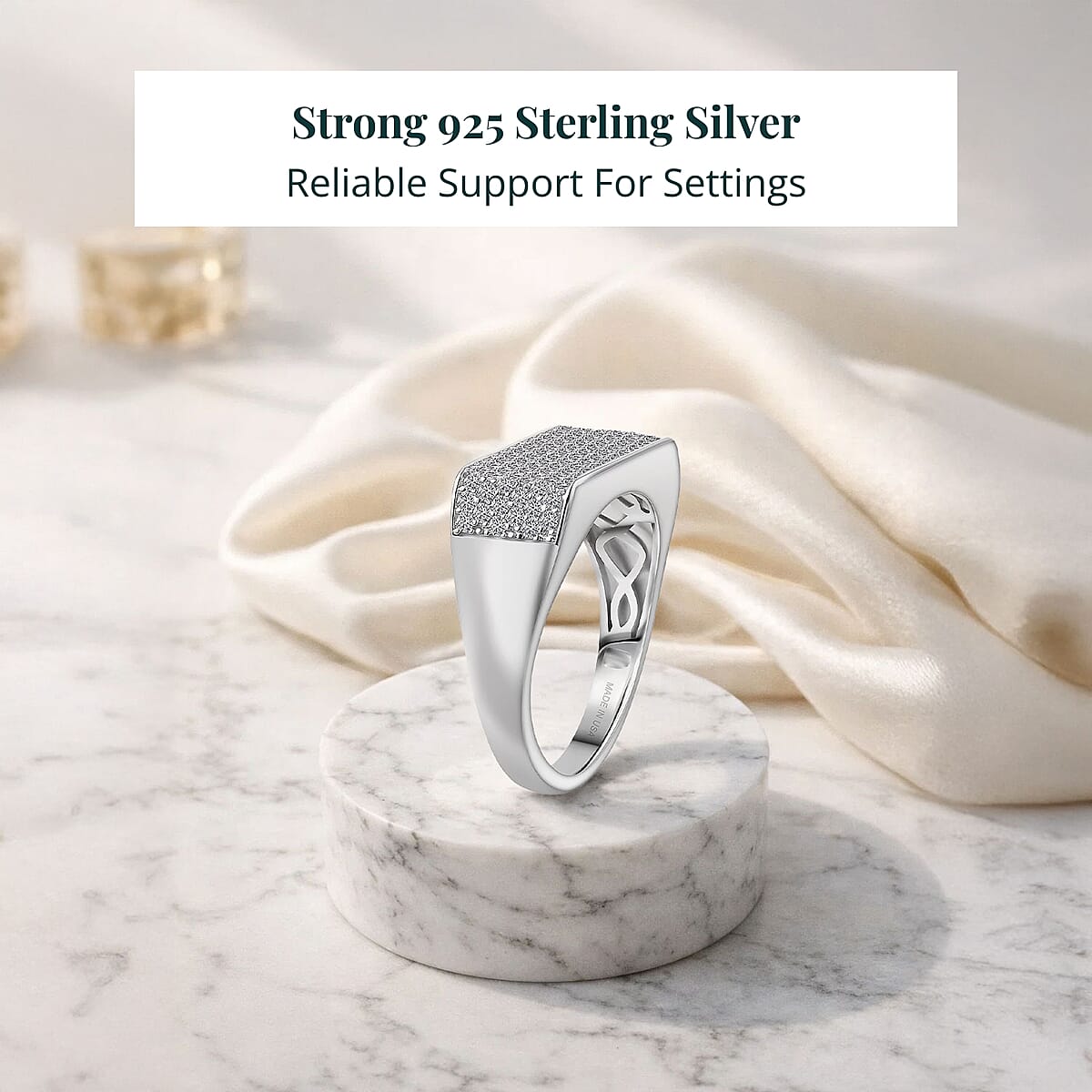 Luxuriant Lab Grown Diamond Men's Ring in Rhodium Over Sterling Silver 0.85 ctw (Size 13.0) image number 2