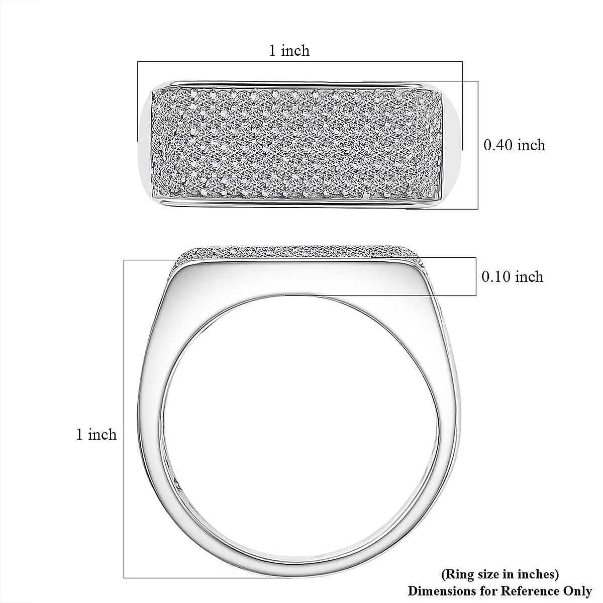 Luxuriant Lab Grown Diamond Men's Ring in Rhodium Over Sterling Silver 0.85 ctw (Size 14.0) image number 6