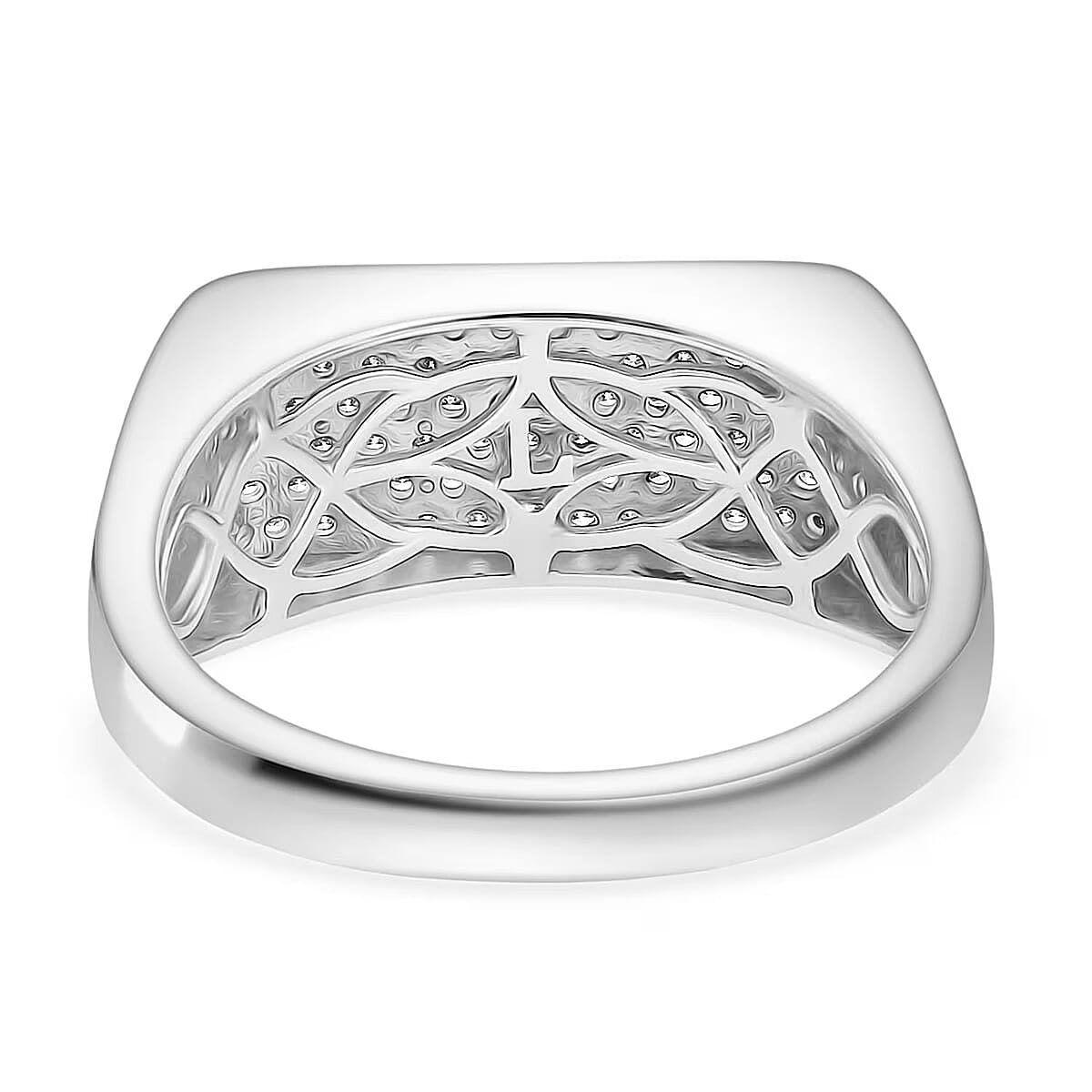 Luxuriant Lab Grown Diamond Men's Ring in Rhodium Over Sterling Silver 0.85 ctw (Size 14.0) image number 7