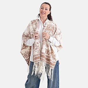 La Marey print tassel  poncho