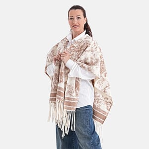 La Marey print tassel  poncho