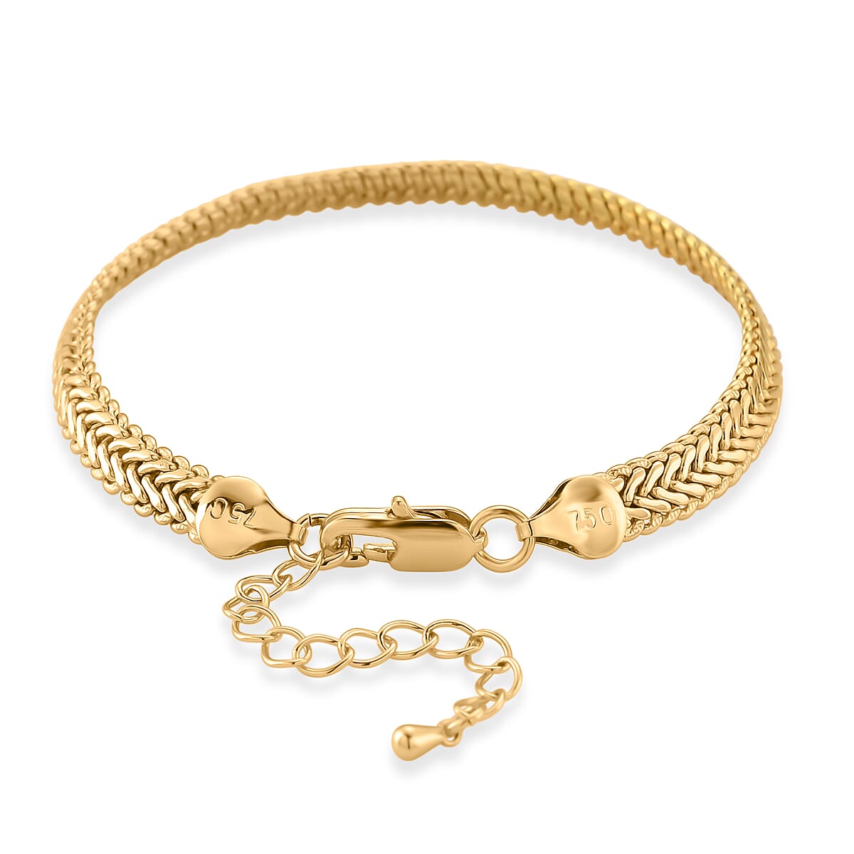 Elegant Woven Chain Bracelet in Goldtone (7.5-9.5In) (7.50 In) image number 3