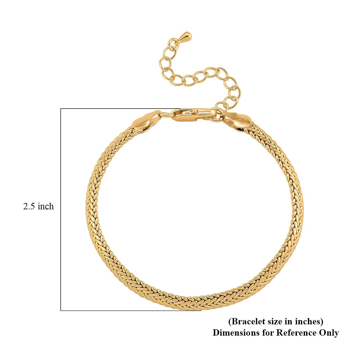 Elegant Woven Chain Bracelet in Goldtone (7.5-9.5In) (7.50 In) image number 5