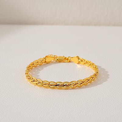 Twisted Link Bracelet in Goldtone (7.5-9.5In)