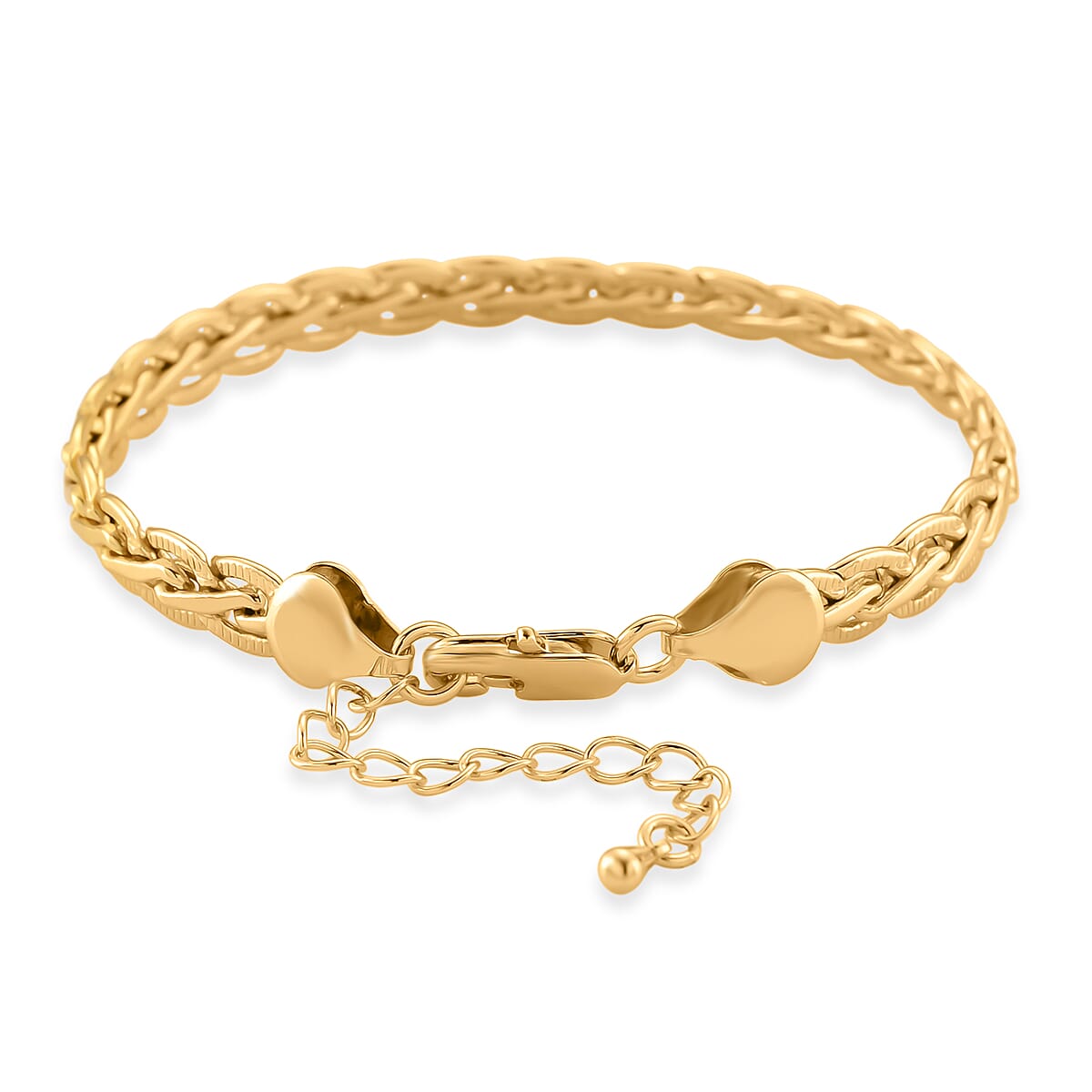 Twisted Link Bracelet in Goldtone (7.5-9.5In) image number 3