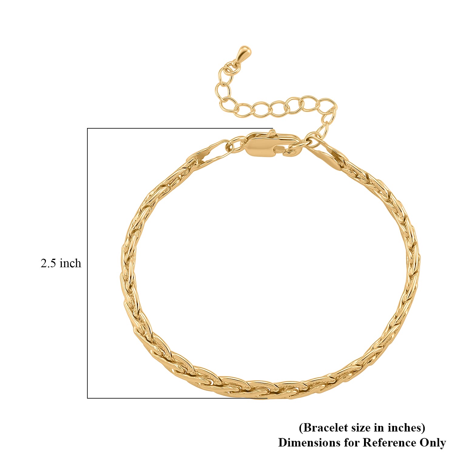 Twisted Link Bracelet in Goldtone (7.5-9.5In)
