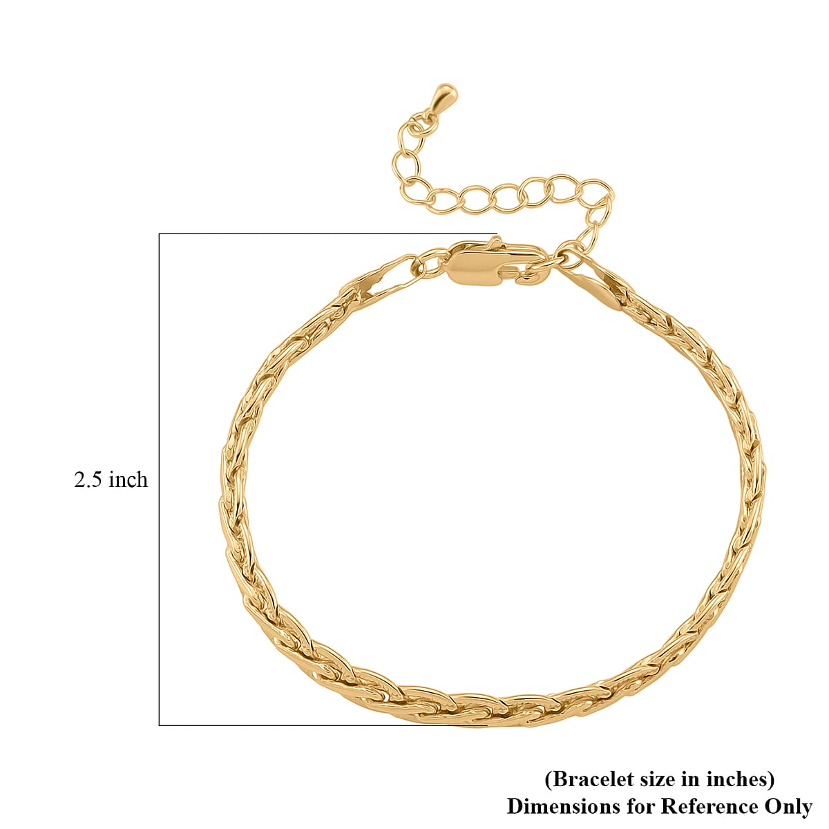 Twisted Link Bracelet in Goldtone (7.5-9.5In) image number 5