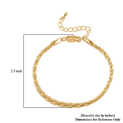 Twisted Link Bracelet in Goldtone (7.5-9.5In)
